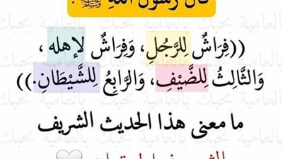 معنى حديث: فراش للرجل … والرابع للشيطان