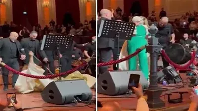 لحظة سقـوط نجوى كرم على المسرح أمام الجميع