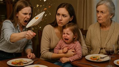 قصة أختي رمت طبق في وش بنتي